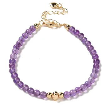 Zartes Armband aus Amethyst mit 14k Goldenem Blumendetail [product.brand] 1 - Rosmarinus (koreni-krumlov.cz / platce DPH) 